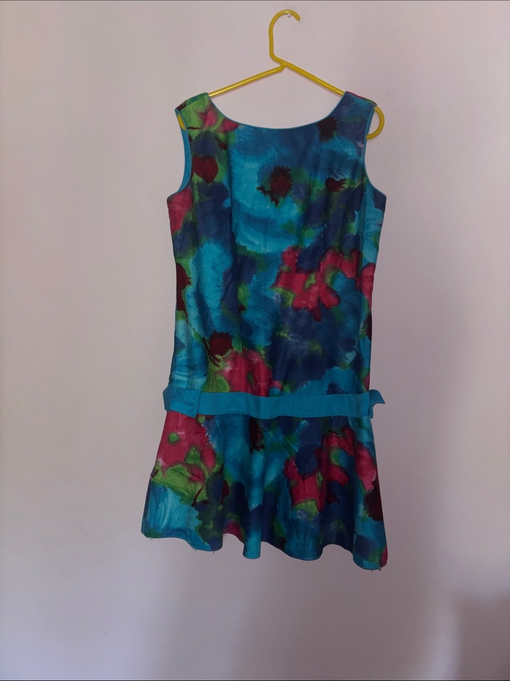 Sleeveless Teal Floral Casual Dress